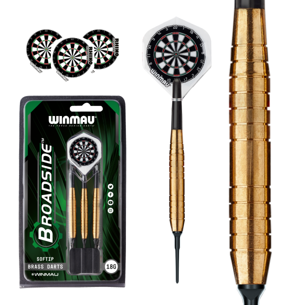 Winmau Broadside Messing 16 gram softtip. 