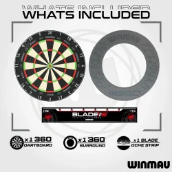 Winmau Blade 360 Bundle � komplett dartsett med surround
