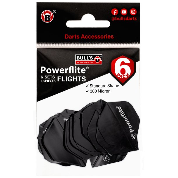 Powerflite Pakke med 6 sett flights No2