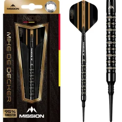 Mission Mike De Decker Black &amp; Gold PVD 95% Tungsten 20 gram softtip. 