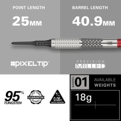 Stephen Bunting Gen5, 95% Tungsten 18 gram Softtip.