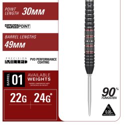 Target Japan Prime Series Diamond Gen 4 90% Tungsten, 22 gram SP Steel Tip