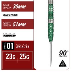 Target Japan Prime Series Xeno 90% Tungsten, 25 Gram SP Steel Tip