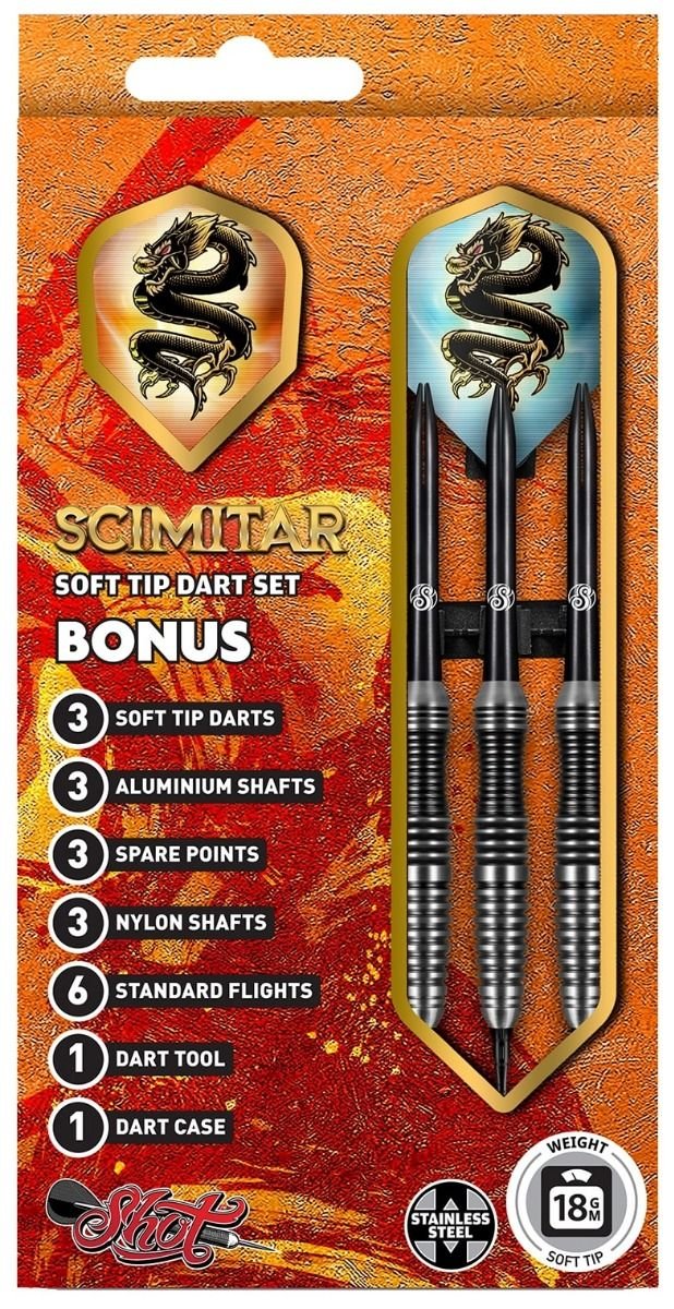 Shot! Value Range Scimitar Softtip, 18 gram SHOT! DARTS Skanfil