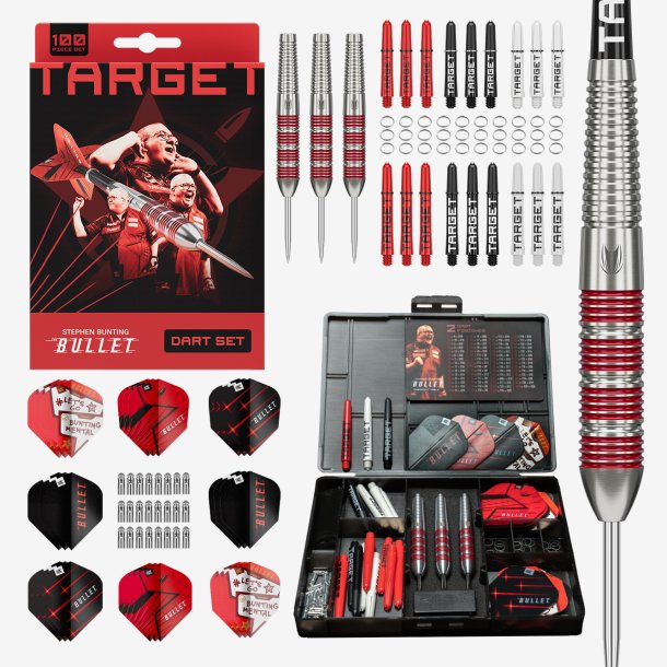 Target Stephen Bunting dartsett i messing  100 deler
