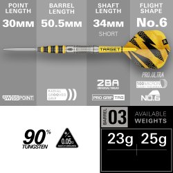 Target Buzz SP03 90% Tungsten 23 gram Swiss Point st�ldartpiler
