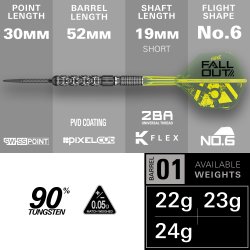 Target Luke Littler Nuke Fallout 90% Tungsten 22 gram Swiss Point st�ldartpiler