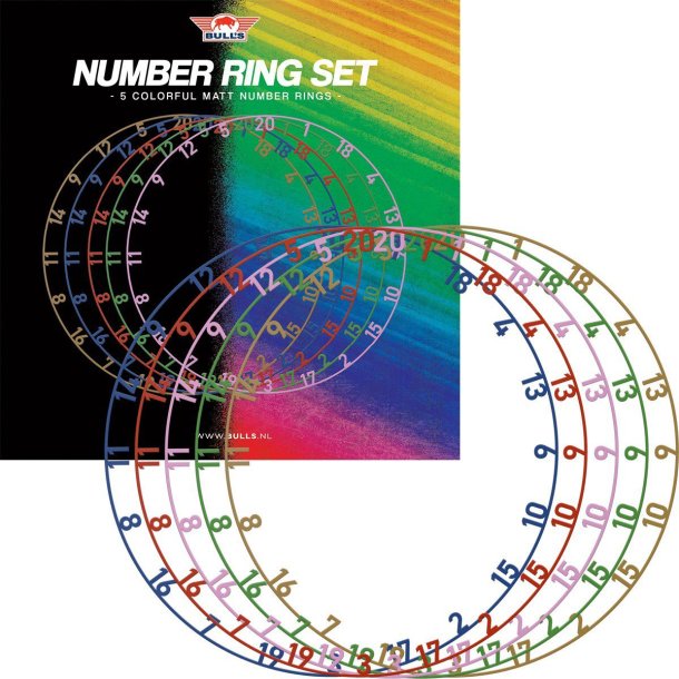 Bull's Colorfull Matt Number Ring Set | 5pcs