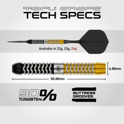 Winmau Exion Parallel Switch Point 90% Tungsten 24 gram st�ldartpiler