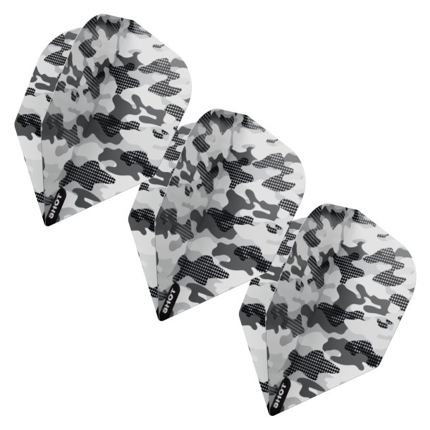 Shot Arctic Camo White flights No6 � 100 micron