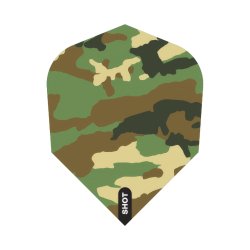 Shot Woodlands Camo Green flights No6 � 100 micron
