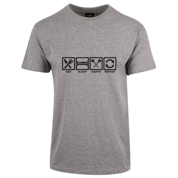 T-Shirt Eat Sleap Darts Repeat. Grmelert